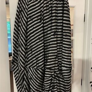 Kedem Sasson Black and Silver Striped Women's Skirt